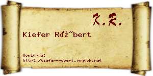 Kiefer Róbert névjegykártya